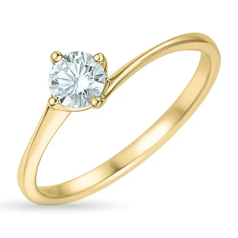 5,0 mm zirkoon solitaire ring in 9 karaat goud