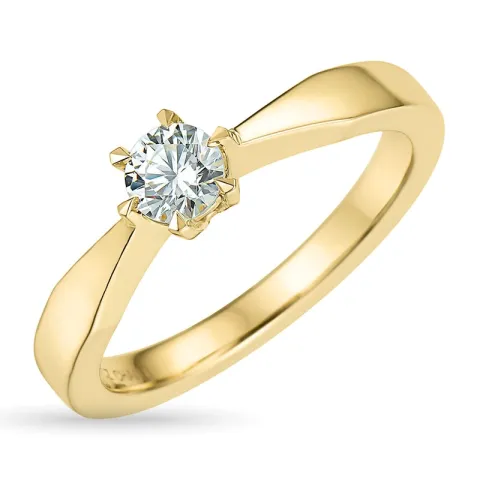 5,4 mm zirkoon solitaire ring in 9 karaat goud