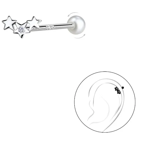 ster zirkoon helix piercing in zilver