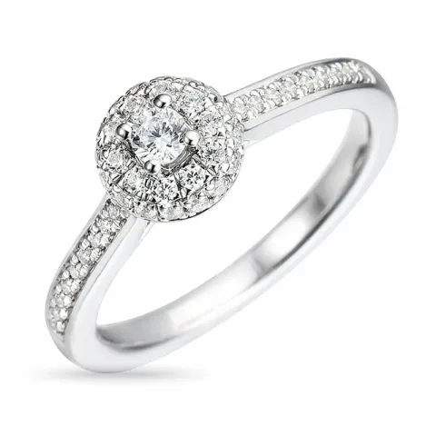 diamant ring in 14 karaat witgoud 0,40 ct