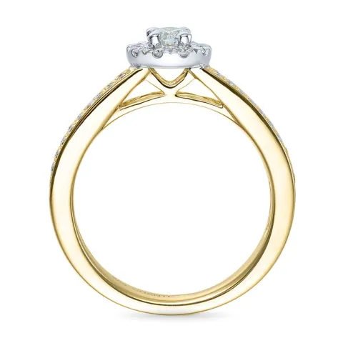 diamant ring in 14 karaat goud-en witgoud 0,31 ct 0,20 ct ct