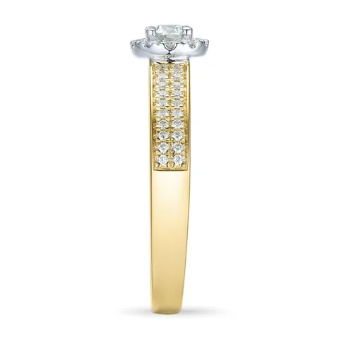 diamant ring in 14 karaat goud-en witgoud 0,31 ct 0,20 ct ct