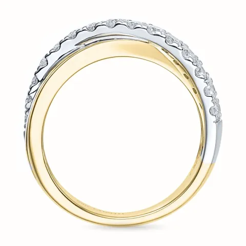 Abstract briljant ring in 14 karaat goud-en witgoud 0,50 ct