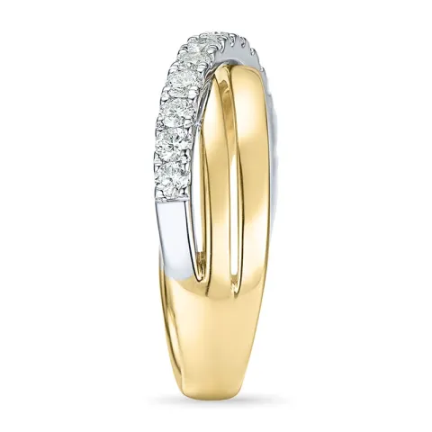 Abstract briljant ring in 14 karaat goud-en witgoud 0,50 ct