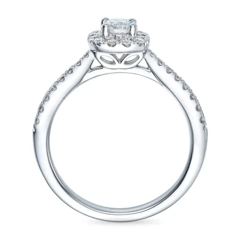 vierkant diamant ring in 14 karaat witgoud 0,26 ct 0,26 ct