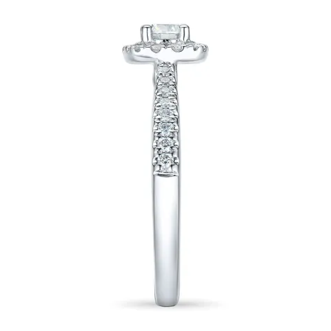 vierkant diamant ring in 14 karaat witgoud 0,26 ct 0,26 ct