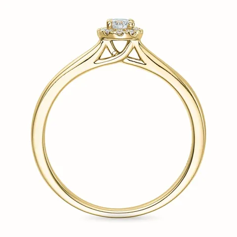 rond diamant ring in 14 karaat goud 0,1 ct 0,06 ct