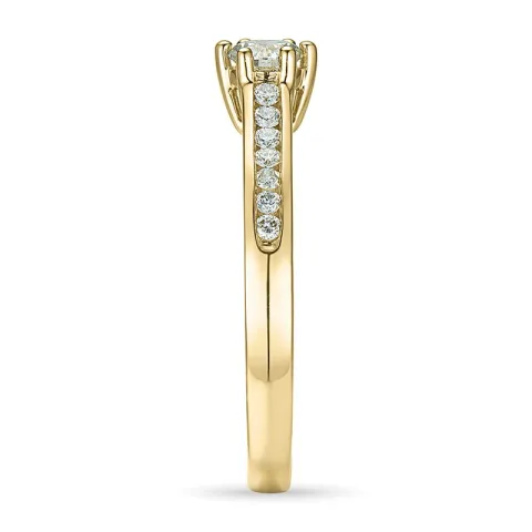 Diamant gouden ring in 14 karaat goud 0,31 ct 0,20 ct