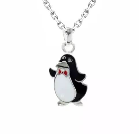 pinguin ketting in zilver met hanger in zilver