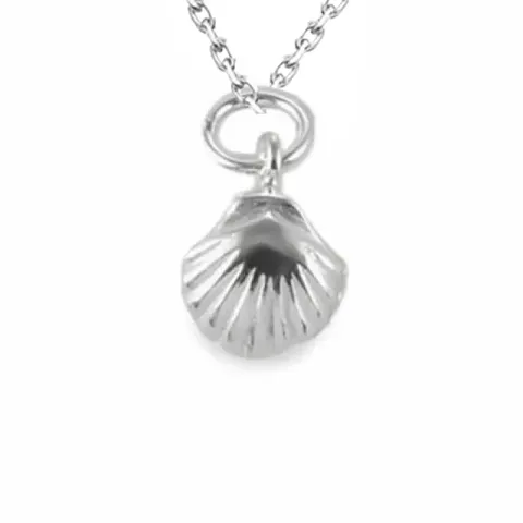 mossel ketting in zilver met hanger in zilver