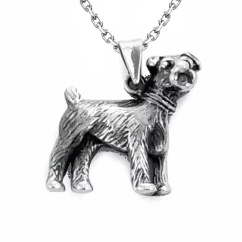 honden ketting in zilver met hanger in zilver