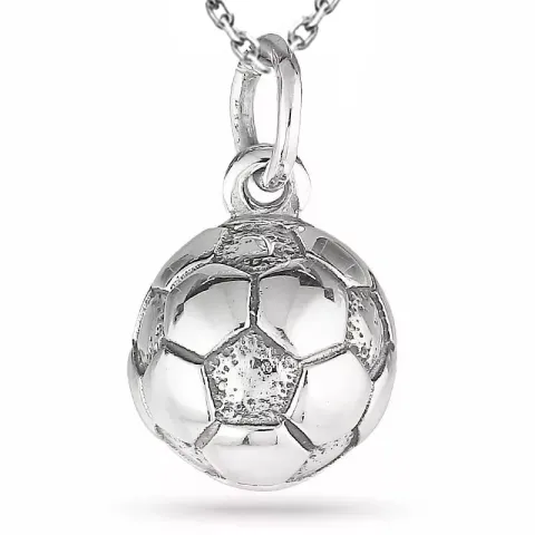 voetbal ketting in zilver met hanger in zilver