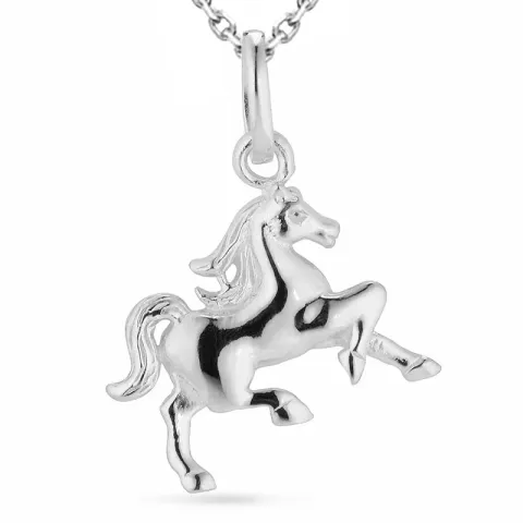 paarden ketting in zilver met hanger in zilver