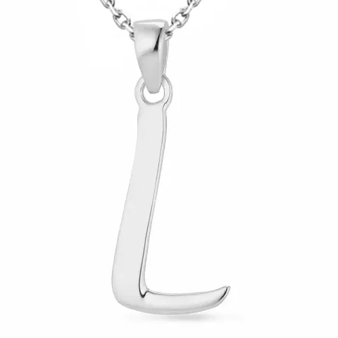 letter l ketting in zilver met hanger in zilver