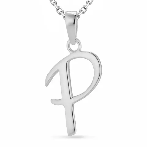 letter p ketting in zilver met hanger in zilver