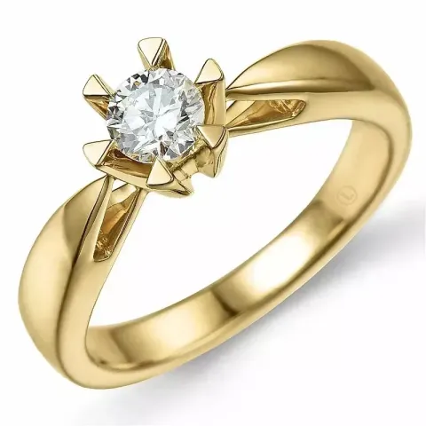 0,30 ct lab grown diamant solitaire ring in 14 karaat goud 0,30 ct