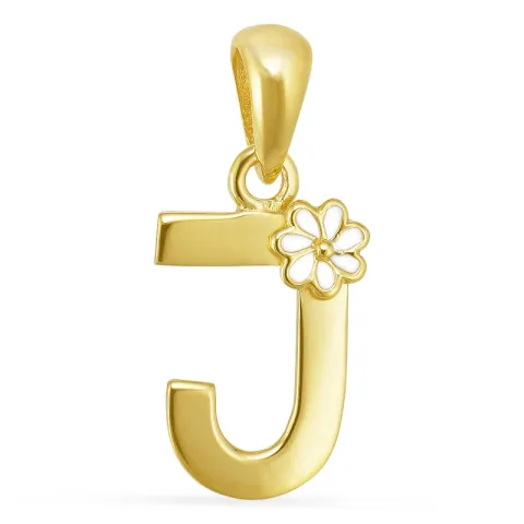 letter j hanger in verguld sterlingzilver