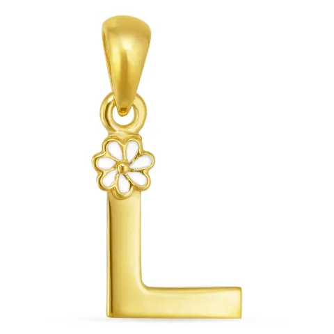 letter l hanger in verguld sterlingzilver