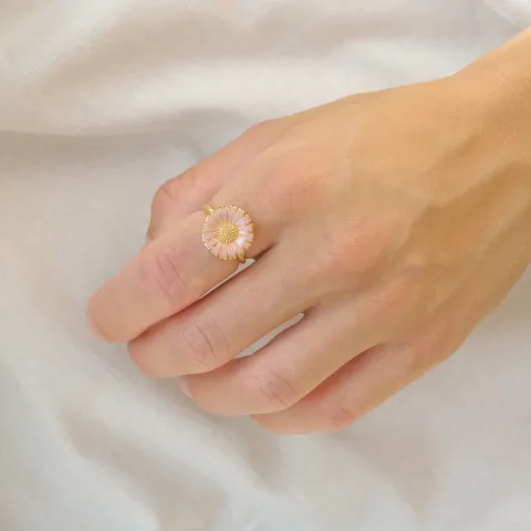 margriet pink ring in verguld sterlingzilver