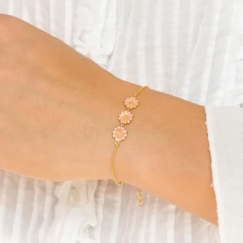 margriet roze armband in verguld sterlingzilver