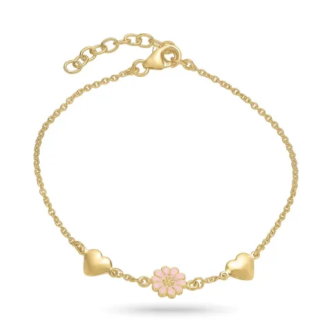 hart margriet roze armband in verguld sterlingzilver