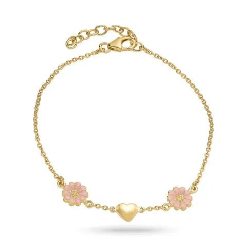 hart margriet roze armband in verguld sterlingzilver