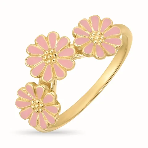 margriet roze ring in verguld sterlingzilver