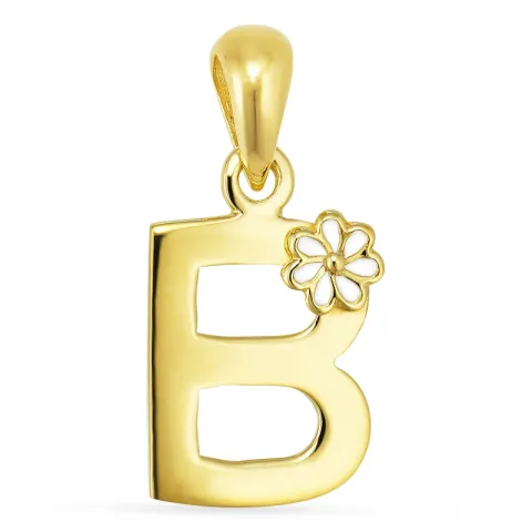 letter b hanger in verguld sterlingzilver