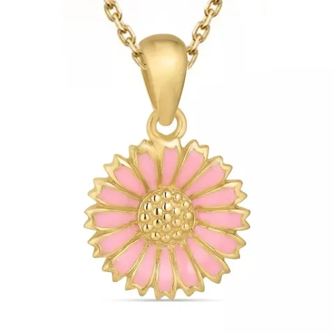 margriet pink ketting in verguld sterlingzilver met hanger in verguld sterlingzilver