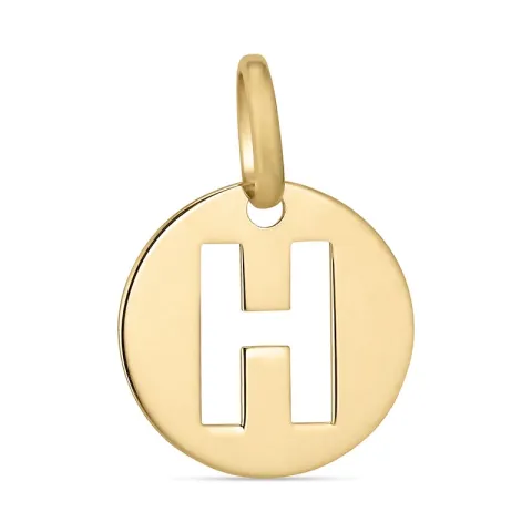 letter h hanger in 9 karaat goud