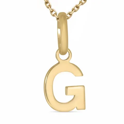 letter g ketting in verguld sterlingzilver met hanger in 9 karaat goud