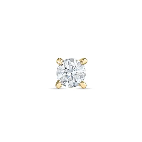 1 x 0,13 ct diamant solitaire oorbel in 14 karaat goud met diamant 