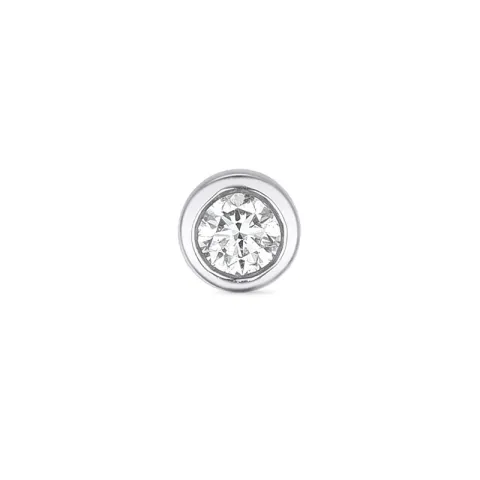 1 x 0,04 ct solitaire oorbel in 14 karaat witgoud met diamant 