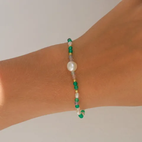 groen armband in verguld sterlingzilver