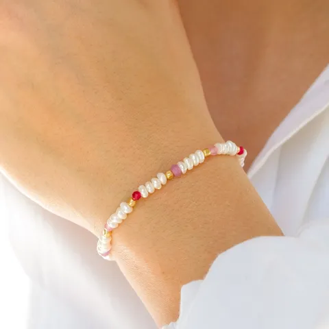 pink steen armband in verguld sterlingzilver  x 