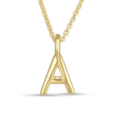 letter a hanger met ketting in verguld sterlingzilver