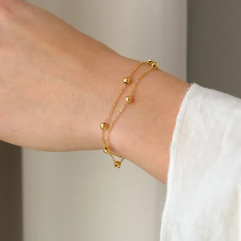 waterproof bolletje armband in verguld staal