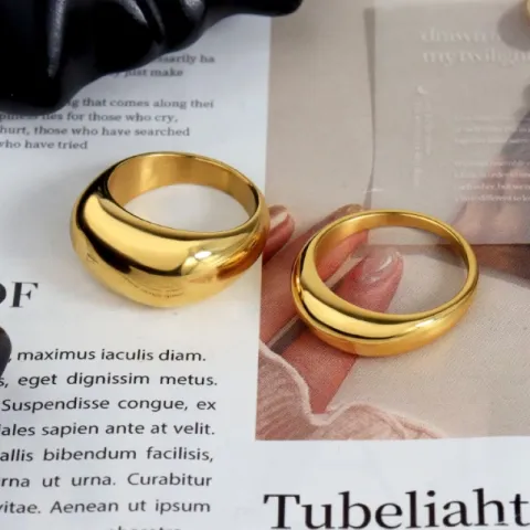 waterproof ring in verguld staal