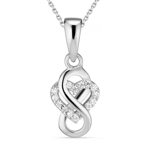 infinity zirkoon ketting in zilver met hanger in zilver