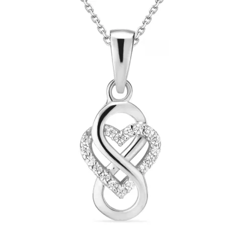 infinity zirkoon ketting in zilver met hanger in zilver