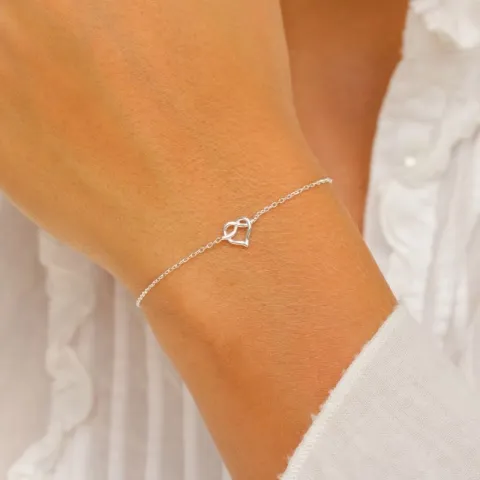 hart armband in zilver met hanger in zilver