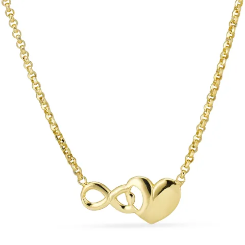 hart infinity ketting in verguld sterlingzilver