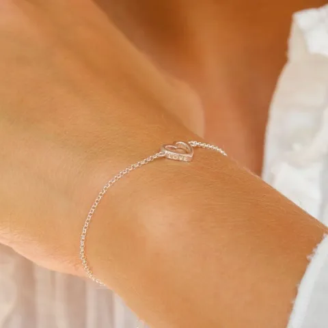 Elegant hart armband in zilver