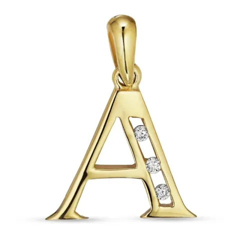 letter a hanger in 8 karaat goud