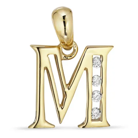 letter m hanger in 8 karaat goud