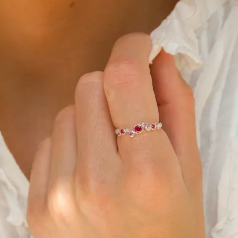 pink zirkoon ring in zilver