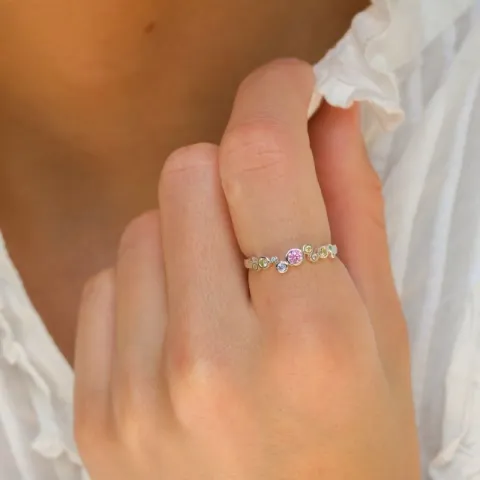 roze zirkoon ring in zilver