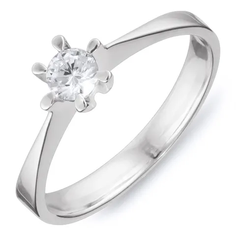 verzamelmonster witte zirkoon solitaire ring in 8 karaat witgoud