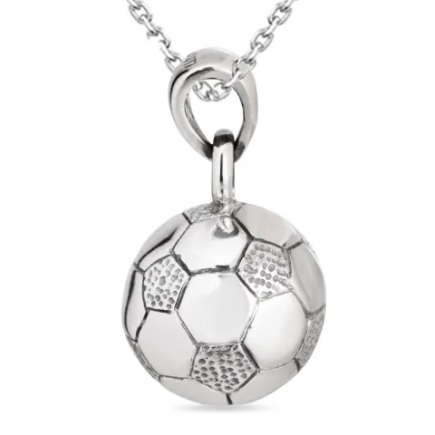 voetbal ketting in zilver met hanger in zilver