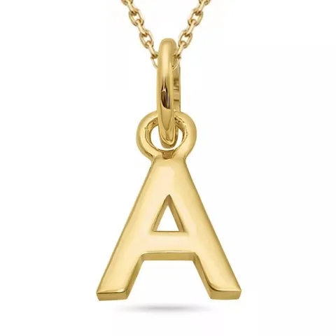 letter a ketting in verguld sterlingzilver met hanger in verguld sterlingzilver